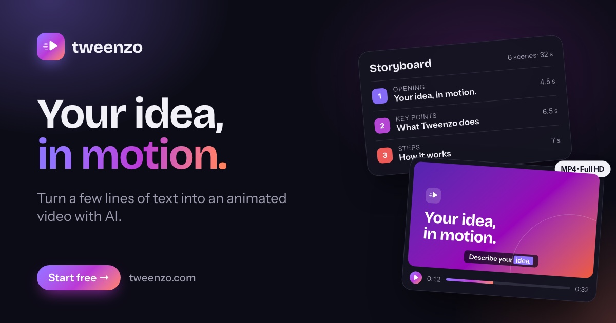 Think about a web app that turns a few lines of text into an animated video, here it is...